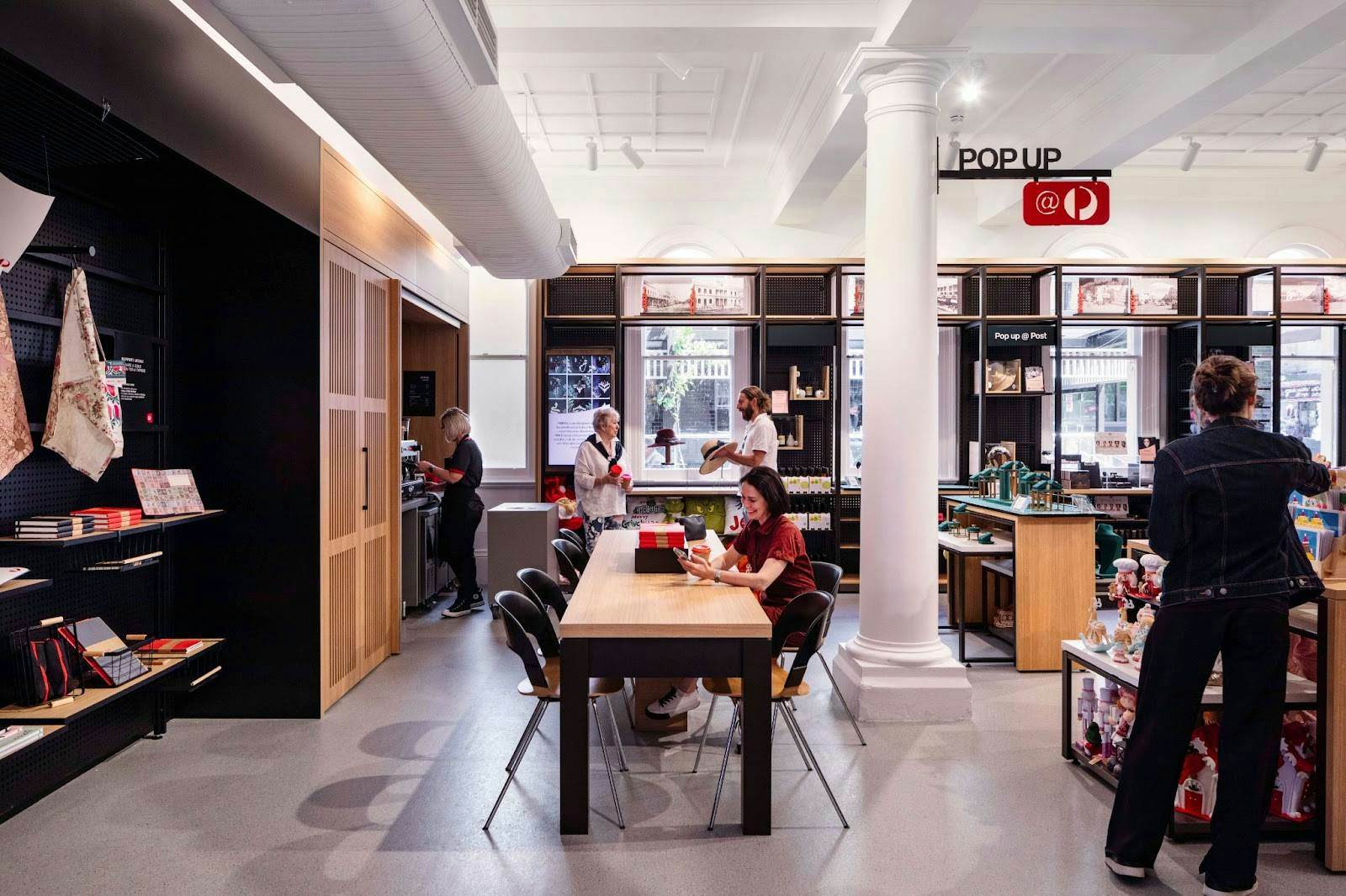 The barista and cafe area in Australia Post's newly designed post office in Orange, New South Wales.