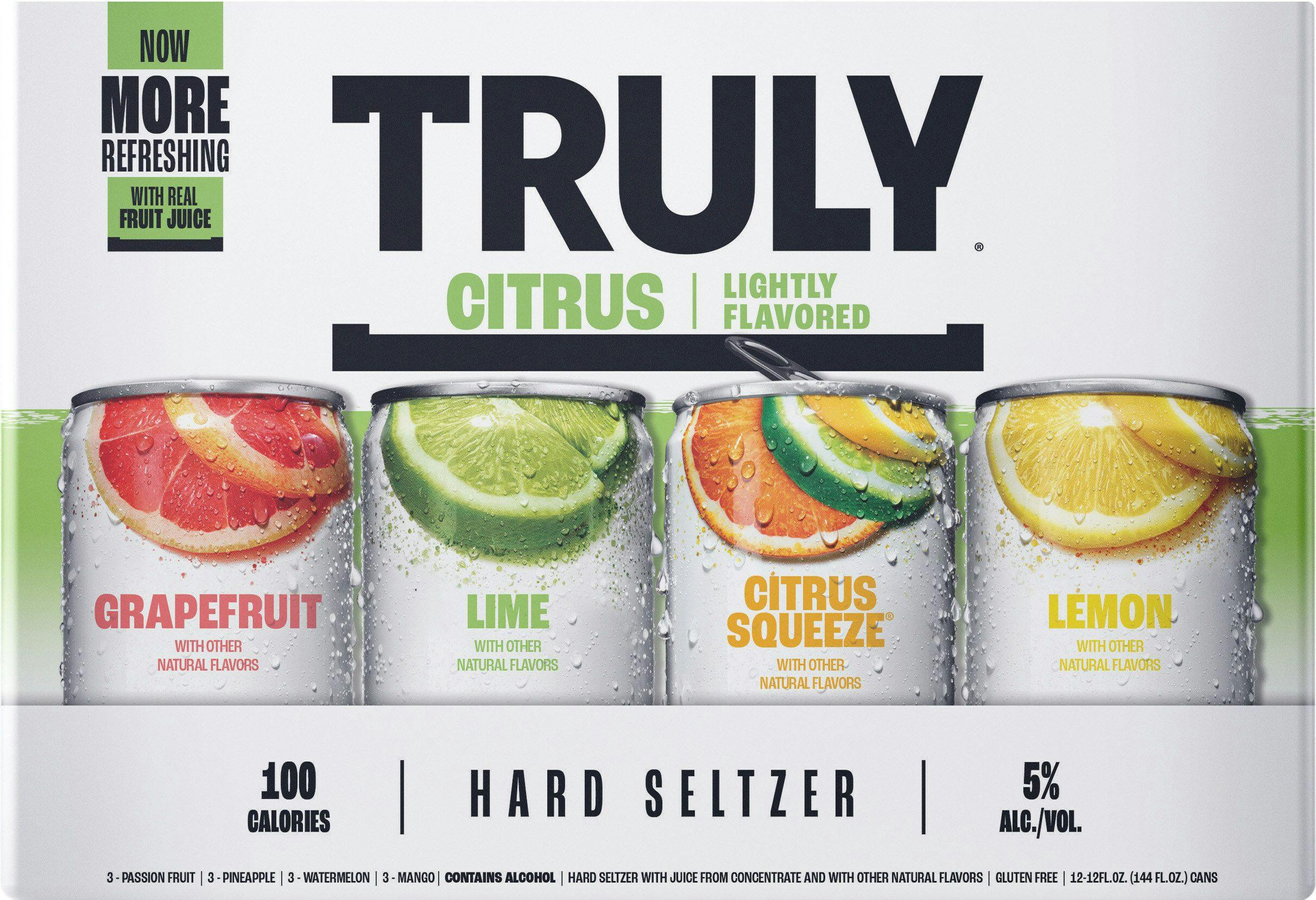 Four cans of Truly citrus