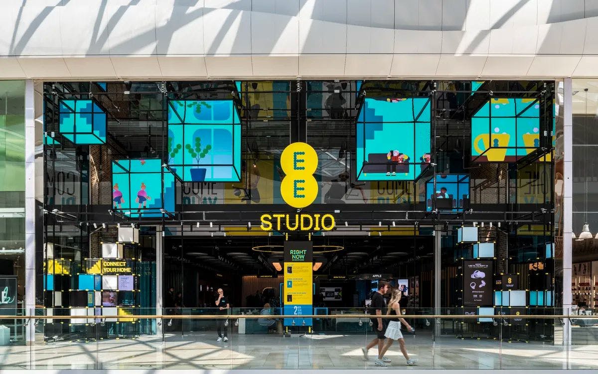 The exterior of EE’s London flagship store. 