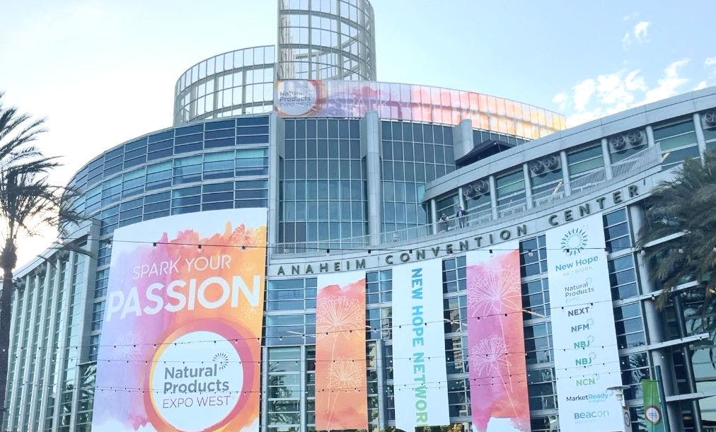 Exterior view of the Anaheim Convention Center during Natural Products Expo West
